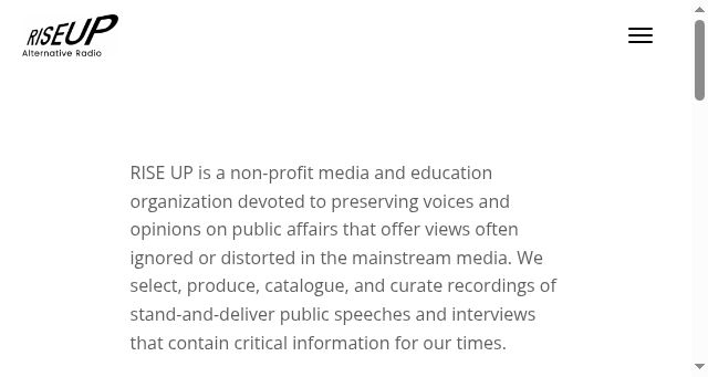 Screenshot of riseupalternativeradio.org