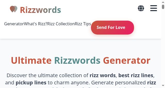 Screenshot of rizzwords.com
