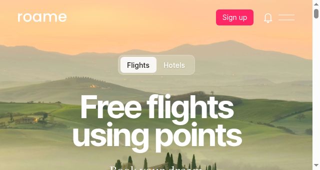 Screenshot of roame.travel