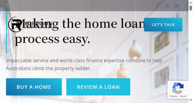 Screenshot of robinsonloans.com.au