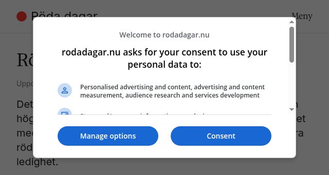 Screenshot of rodadagar.nu