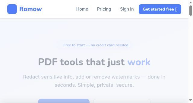 Screenshot of romow.com
