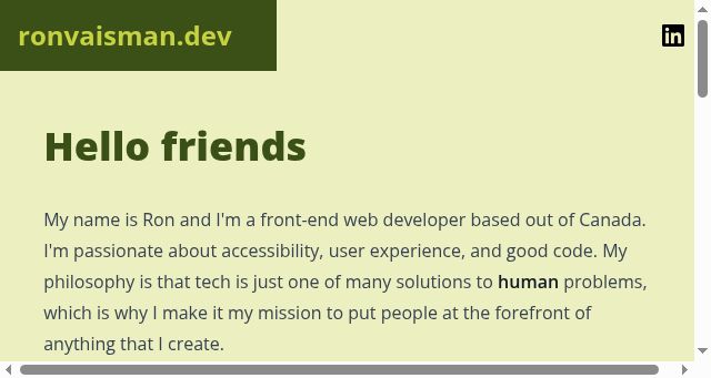 Screenshot of ronvaisman.dev