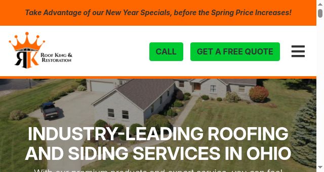 Screenshot of roofkingco.com