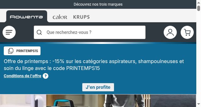 Screenshot of rowenta.fr