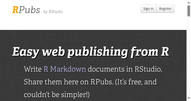 Screenshot of rpubs.com