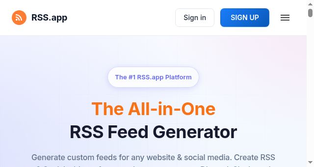 Screenshot of rss.app