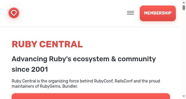 Screenshot of rubycentral.org