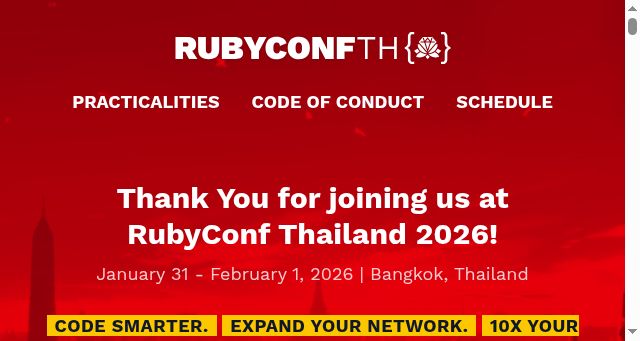 Screenshot of rubyconfth.com