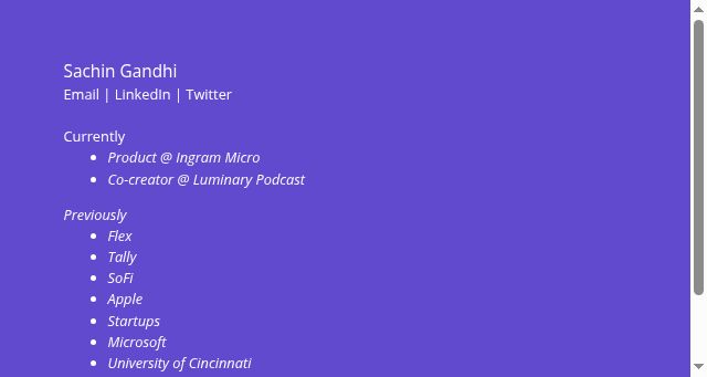 Screenshot of sachingandhi.xyz