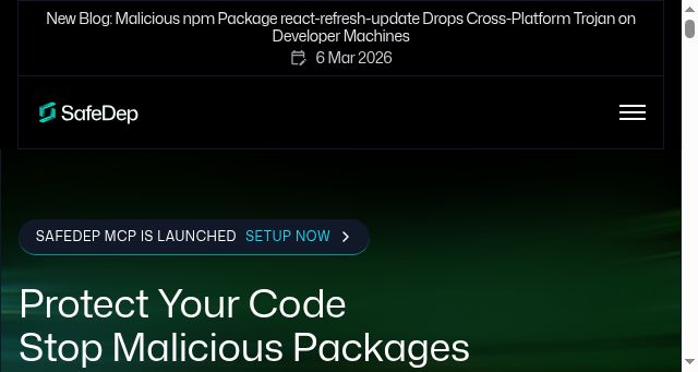 Screenshot of safedep.io
