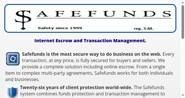 Screenshot of safefunds.com