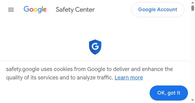 Screenshot of safety.google