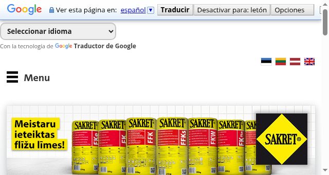 Screenshot of sakret.lv