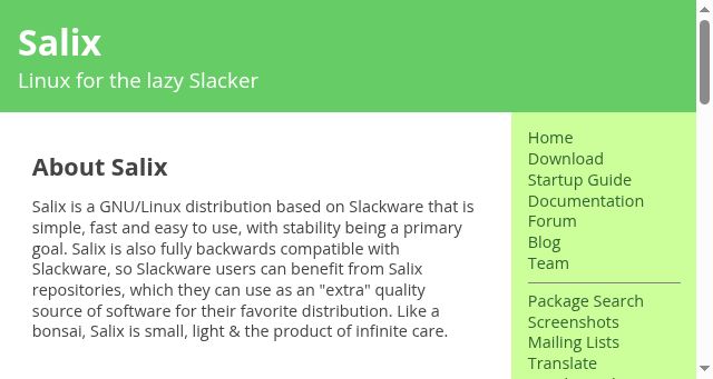 Screenshot of salixos.org