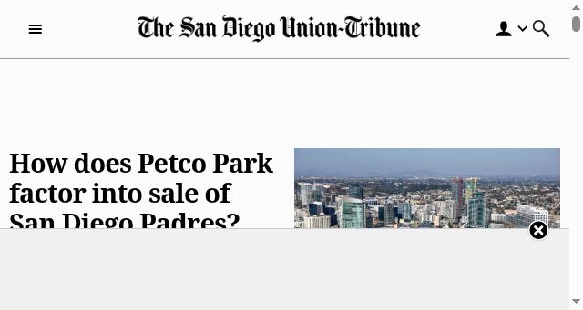 Screenshot of sandiegouniontribune.com