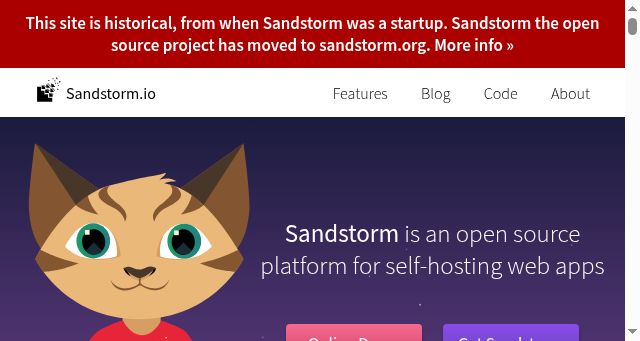Screenshot of sandstorm.io