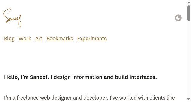 Screenshot of saneef.com