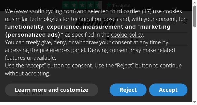 Screenshot of santinicycling.com