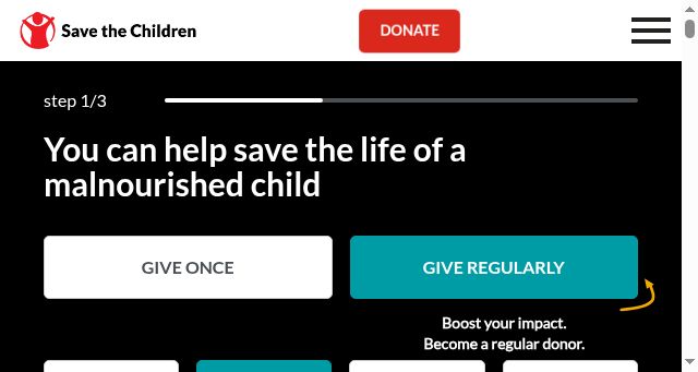 Screenshot of savethechildren.org.au