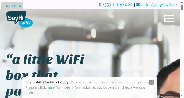 Screenshot of sayhiwifi.ie