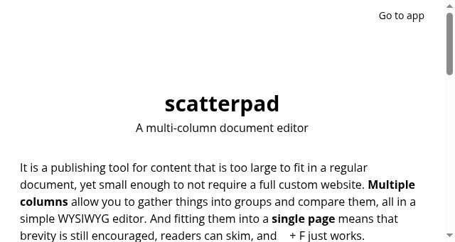 Screenshot of scatterpad.com
