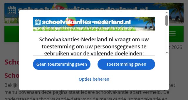 Screenshot of schoolvakanties-nederland.nl