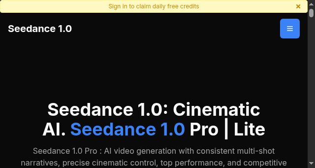 Screenshot of seedance10.com