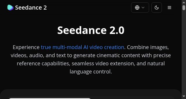 Screenshot of seedance2.ai