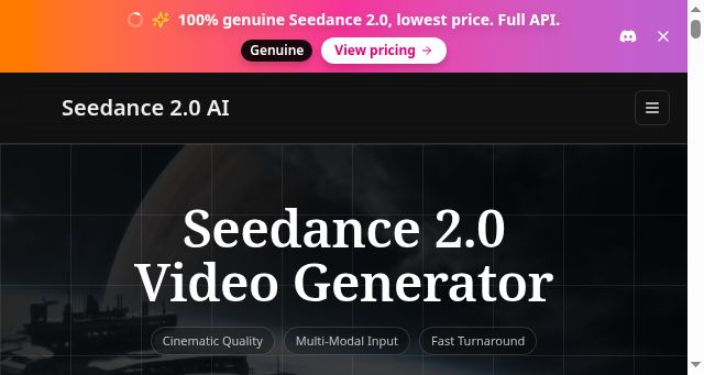 Screenshot of seedance20.net