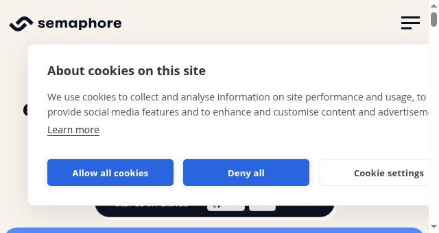 Screenshot of semaphore.io