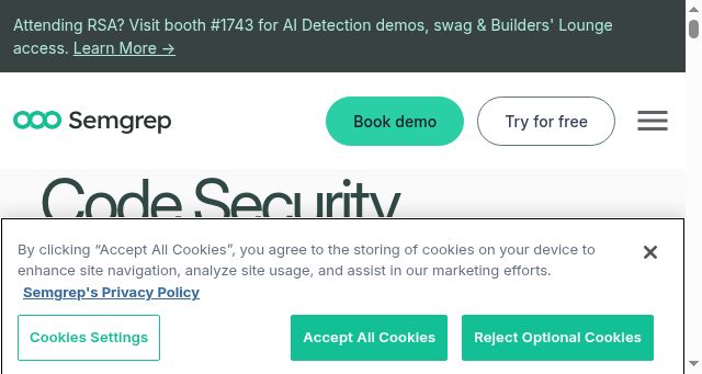 Screenshot of semgrep.dev