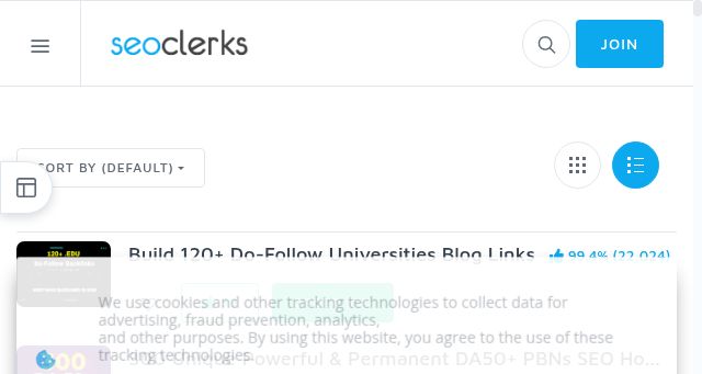 Screenshot of seoclerk.com