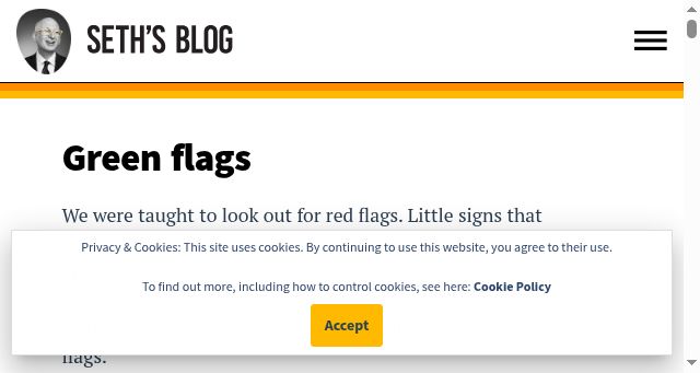 Screenshot of seths.blog