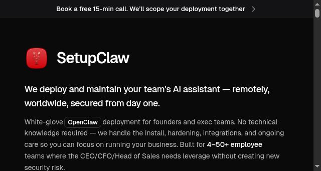 Screenshot of setupclaw.com