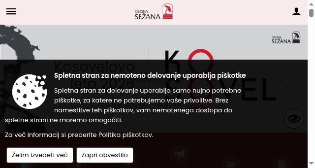 Screenshot of sezana.si