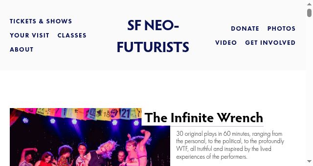 Screenshot of sfneofuturists.org
