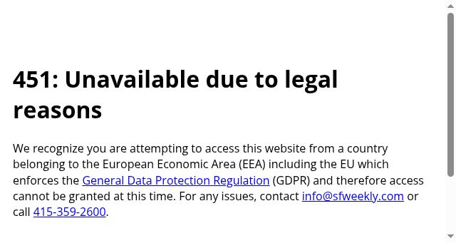 Screenshot of sfweekly.com