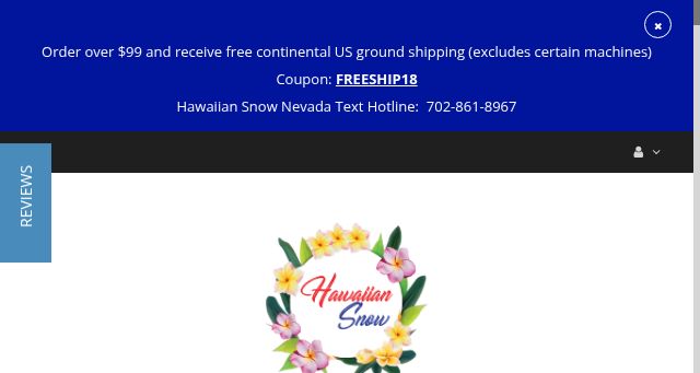 Screenshot of shaveicesupplies.com
