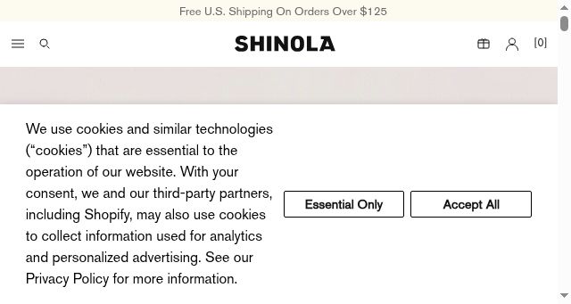 Screenshot of shinola.com