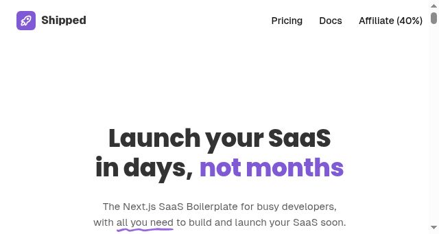 Screenshot of shipped.club