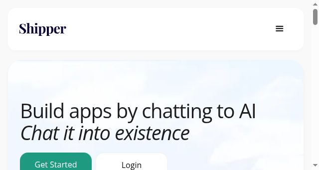 Screenshot of shipper.now