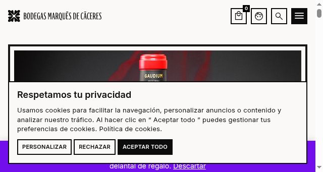 Screenshot of shopmarquesdecaceres.com