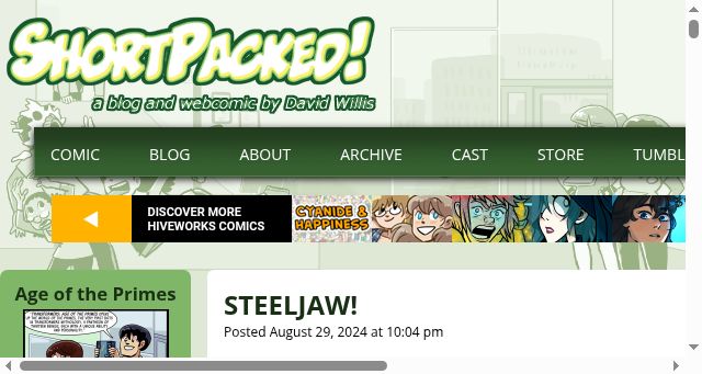 Screenshot of shortpacked.com