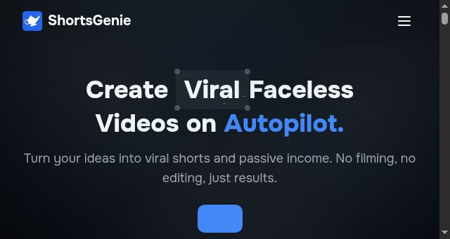 Screenshot of shortsgenie.net