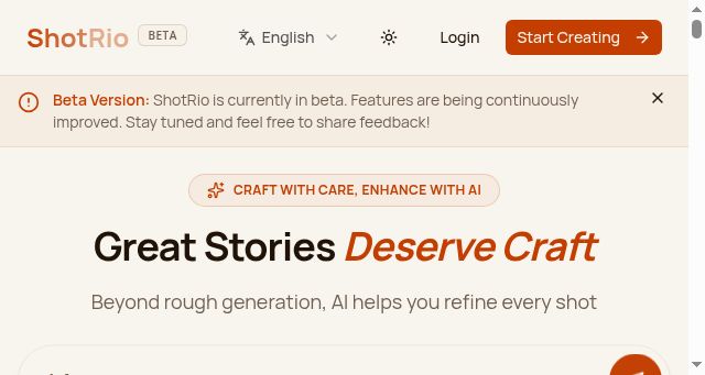 Screenshot of shotrio.com