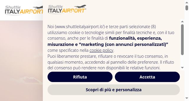 Screenshot of shuttleitalyairport.it