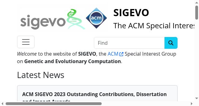 Screenshot of sigevo.org