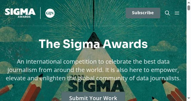 Screenshot of sigmaawards.org