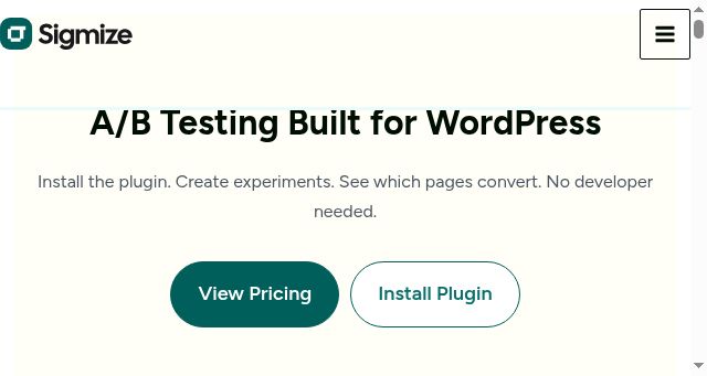 Screenshot of sigmize.com